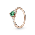 Anillo Corazón Verde dorado