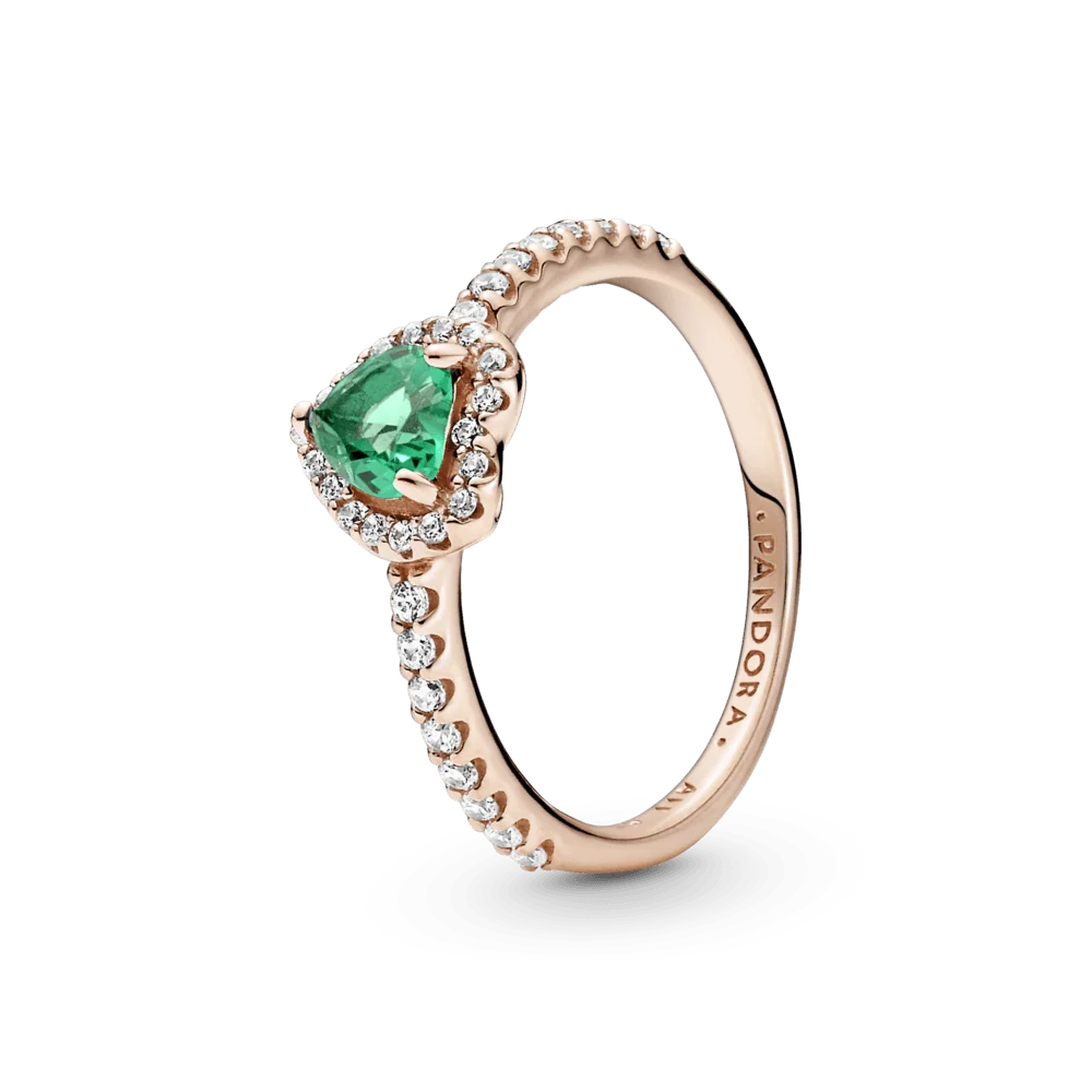Anillo Corazón Verde dorado