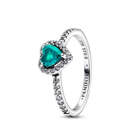 Anillo Corazón Azul plateado