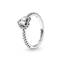 Anillo Corazón Brillante Plateado