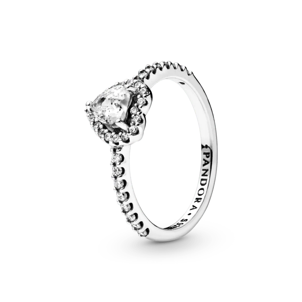 Anillo Corazón Brillante Plateado